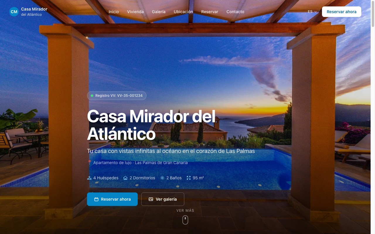Web de reservas directas Kanarix en el ordenador